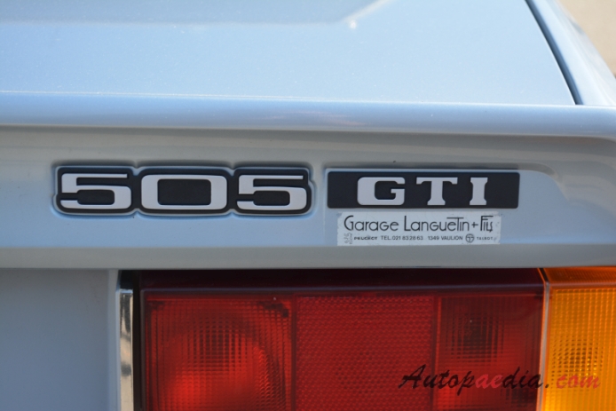 Peugeot 505 1979-1993 (1985 505 GTI sedan 4d), rear emblem  