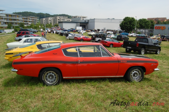 Plymouth Barracuda 2nd generation 1967-1969 (1969 Formula S 340 fastback Coupé 2d), right side view
