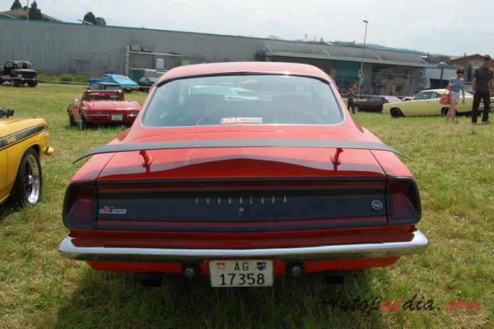 Plymouth Barracuda 2nd generation 1967-1969 (1969 Formula S 340 fastback Coupé 2d), rear view