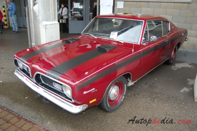 Plymouth Barracuda 2nd generation 1967-1969 (1969 Formula S 340 fastback Coupé 2d), left front view