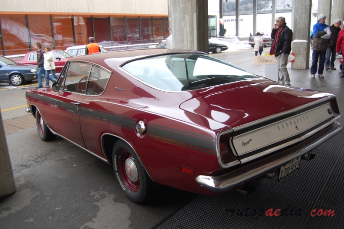 Plymouth Barracuda 2nd generation 1967-1969 (1969 Formula S 340 fastback Coupé 2d),  left rear view