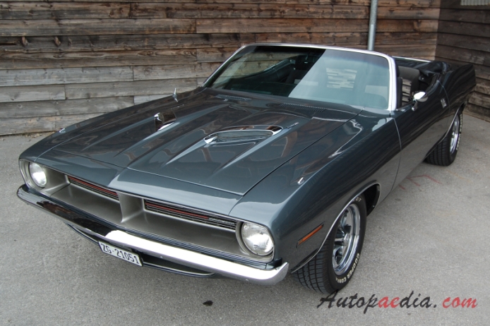 Plymouth Barracuda 3rd generation 1970-1974 (1970 convertible 2d), left front view