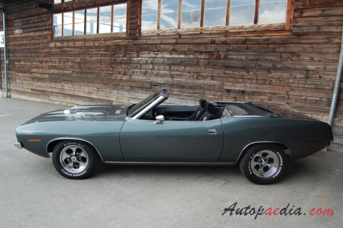 Plymouth Barracuda 3rd generation 1970-1974 (1970 convertible 2d), left side view