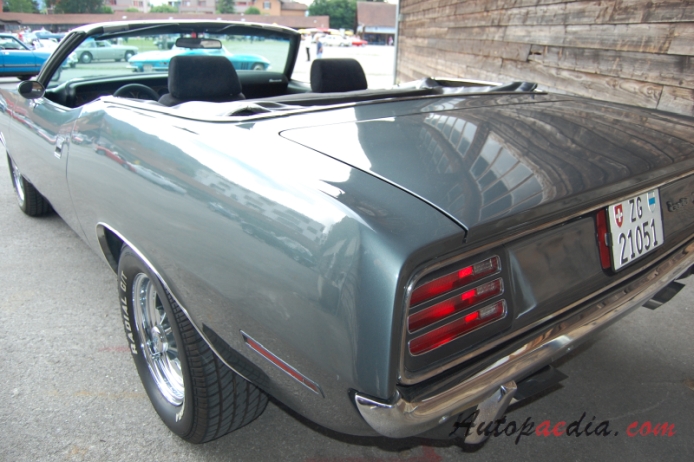 Plymouth Barracuda 3rd generation 1970-1974 (1970 convertible 2d),  left rear view