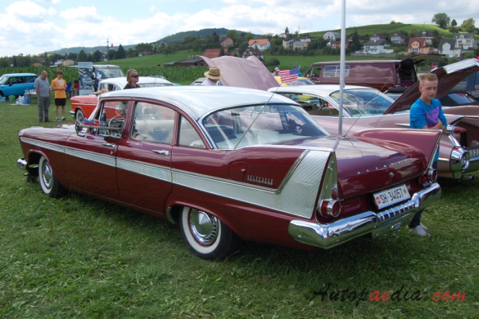 Plymouth Belvedere 3rd generation 1957-1959 (1958 sedan 4d),  left rear view