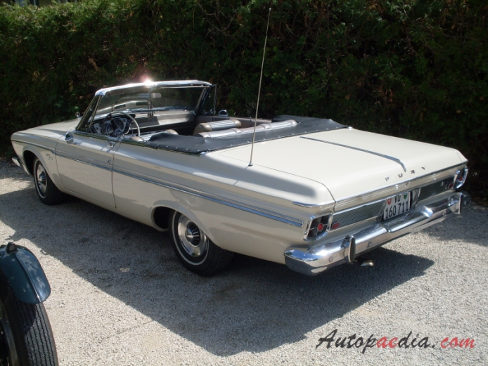 Plymouth Fury 3rd generation 1962-1964 (1963 convertible 2d),  left rear view