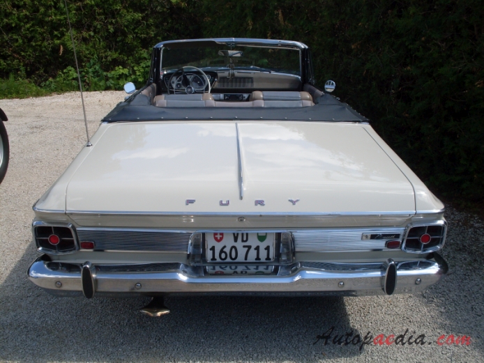 Plymouth Fury 3rd generation 1962-1964 (1963 convertible 2d), rear view