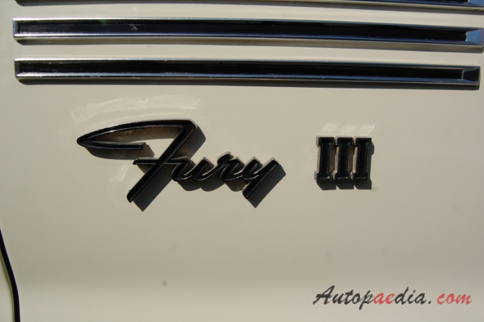 Plymouth Fury 4th generation 1965-1968 (1965 Fury III Station Wagon 5d), rear emblem  