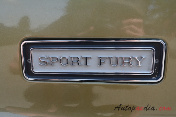 Plymouth Fury 5th generation 1969-1973 (1969 Sport Fury hardtop 2d), side emblem 