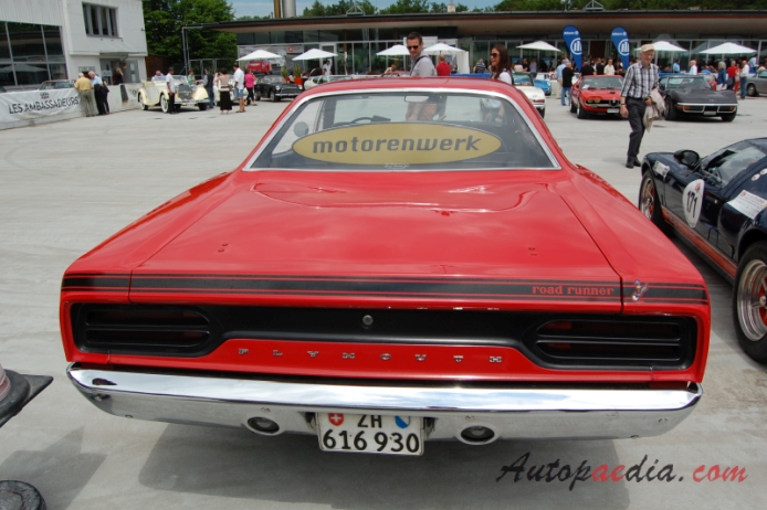 Plymouth Road Runner 1st generation 1968-1970 (1970 hardtop 2d), rear view