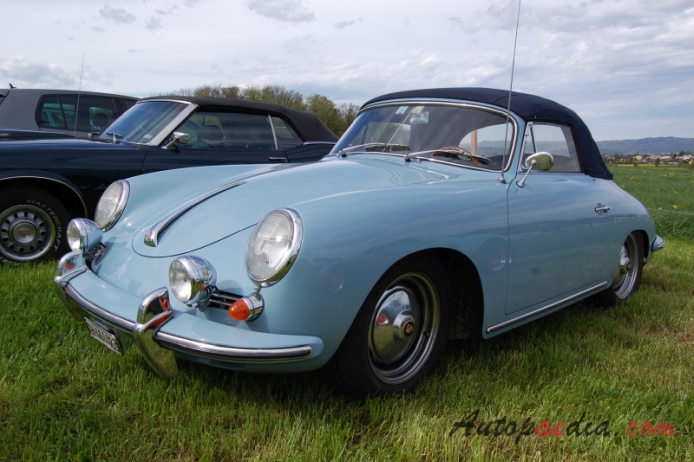 Porsche 356 1948-1965 (1957-1959 356A type 2 Cabriolet), left front view