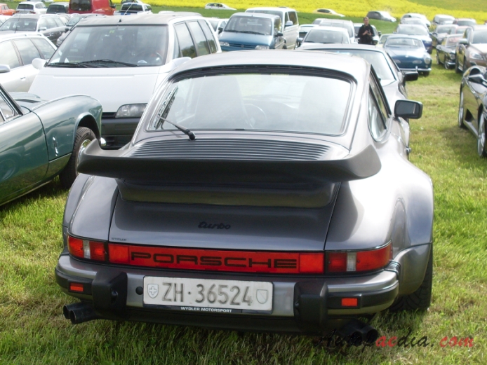 Porsche 911 1st generation 1963-1989 (1978-1989 Porsche 930 Turbo tea-tray tail Coupé 2d), rear view