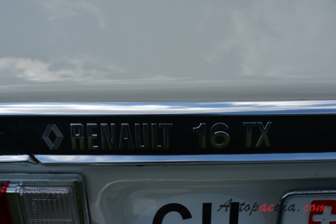 Renault 16 1965-1980 (1973-1980 Renault 16 TX hatchback 5d), emblemat tył 