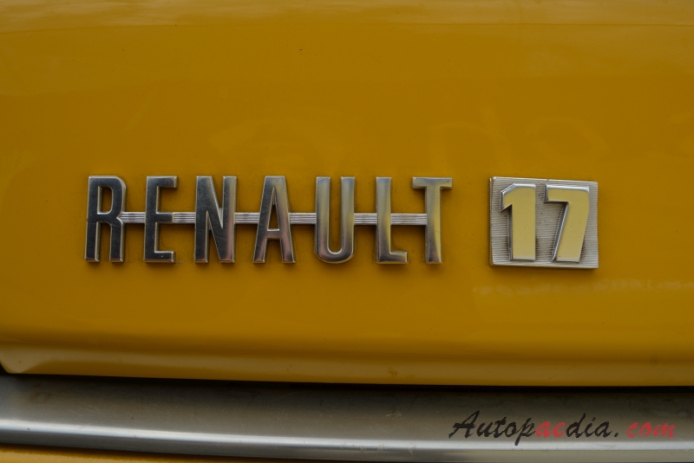 Renault 17 1971-1979 (1971-1976 pre-facelift TL Coupé 2d), emblemat tył 