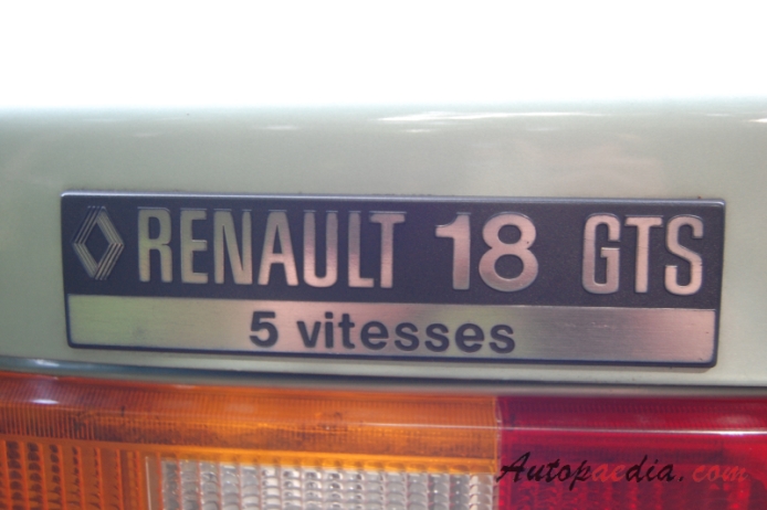 Renault 18 1978-1989 (1978-1982 GTS sedan 4d), emblemat tył 