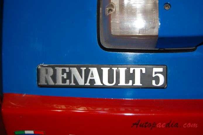 Renault 5 1972-1996 (1981 Turbo 1), emblemat tył 