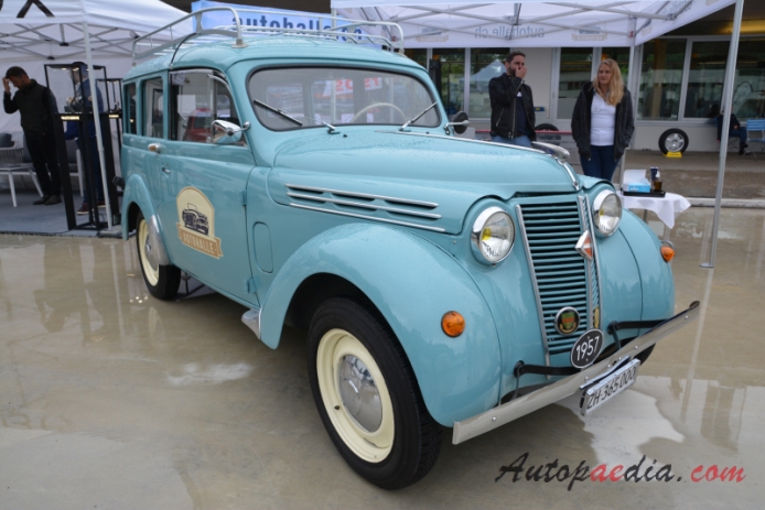 Renault Juvaquatre 1937-1960 (1957 Renault Break Dauphinoise kombi 3d), prawy przód
