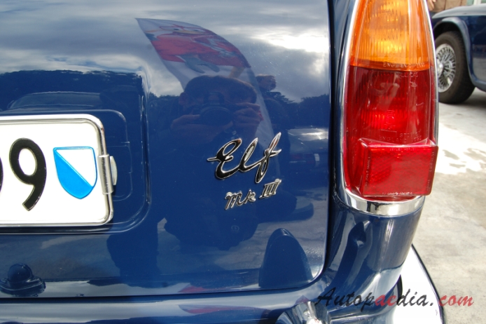 Riley Elf 1961-1969 (1968 MkIII), rear emblem  