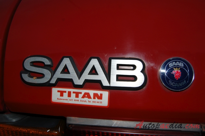 Saab 900 1st generation 1978-1994 (1985 Saab 900i liftback 3d), rear emblem  