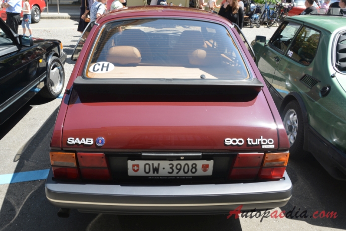 Saab 900 1st generation 1978-1994 (1989 Saab 900 Turbo 16 Valve liftback 3d), rear view