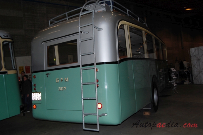 Saurer bus Type C 1934-1965 (1953 Saurer L4C/54 GFM 307 CT2D bus), right rear view