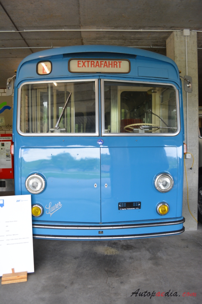 Saurer bus Type D 1959-1973 (1965 Saurer 5 DUK Zugerland Verkehrs Betriebe), front view