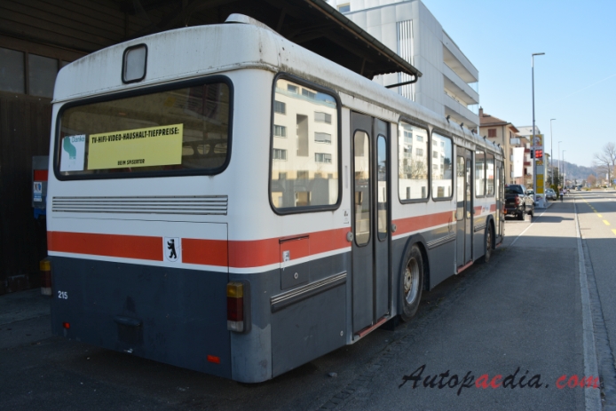 Saurer type SH 1976-1984 (1978-1984 Saurer SH 560-25 Hess VBSG 215 city bus 3d), right rear view