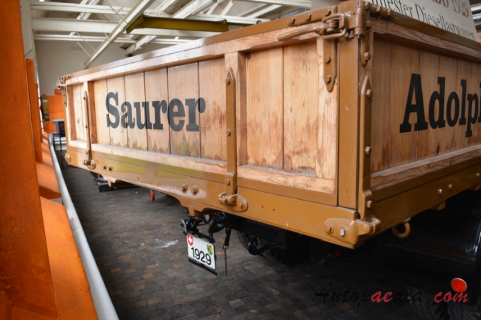 Saurer type A 1920-1933 (1929 Saurer 5ADD flatbed truck), rear view