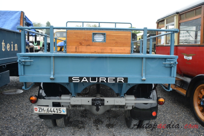 Saurer type B 1926-1939 (1932 Saurer 2B BR Alfred Schmid Transporte flatbed truck), rear view