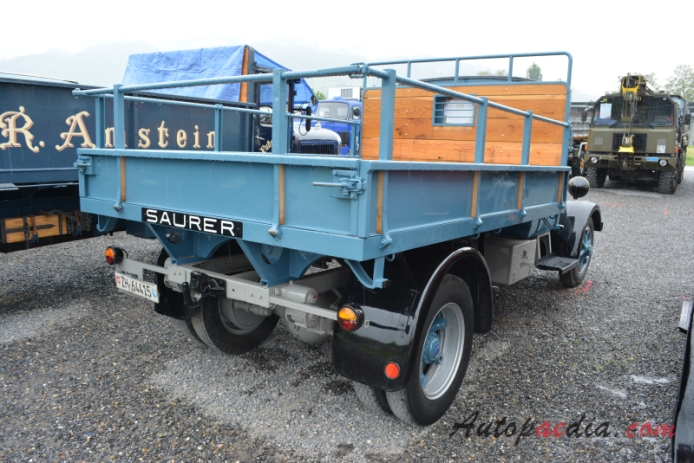 Saurer type B 1926-1939 (1932 Saurer 2B BR Alfred Schmid Transporte flatbed truck), right rear view