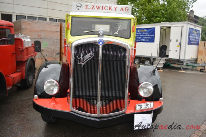 Saurer type C 1934-1965 (1937 Saurer CT1D E. Zwicky AG flatbed truck), front view