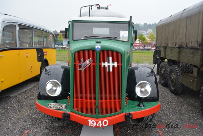 Saurer type C 1934-1965 (1940 Saurer 4C CT1D Jos. Senn u. Söhne Seewen Schwyz concrete transporter), front view