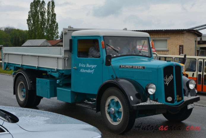 Saurer type C 1934-1965 (1955 Saurer N2C Fritz Burger Altendorf 4x2 dump truck), right front view