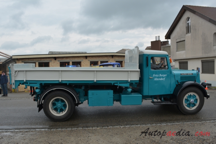 Saurer type C 1934-1965 (1955 Saurer N2C Fritz Burger Altendorf 4x2 dump truck), right side view