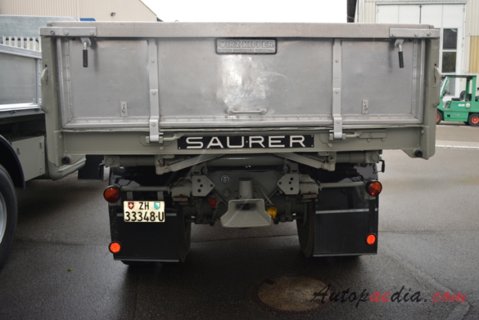 Saurer type C 1934-1965 (1956 Saurer S4C H.Stoll Söhne Transporte 4x2 dump truck), rear view