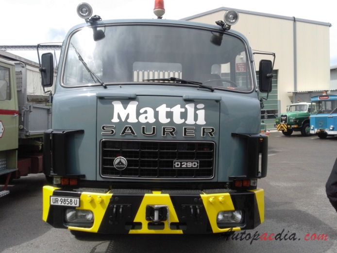 Saurer type D 1959-1983 (1974-1983 Saurer D290 Otto Mattli Autotransporte 4x2 dump truck), front view