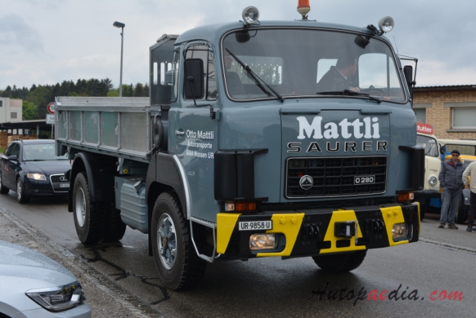 Saurer type D 1959-1983 (1974-1983 Saurer D290 Otto Mattli Autotransporte 4x2 dump truck), right front view