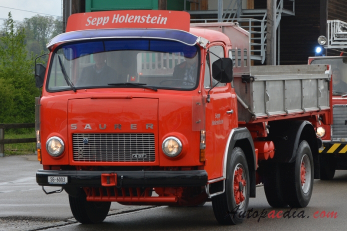 Saurer type D 1959-1983 (1974 Saurer 4DF CTK200 Sepp Holenstein 4x2 dump truck), left front view