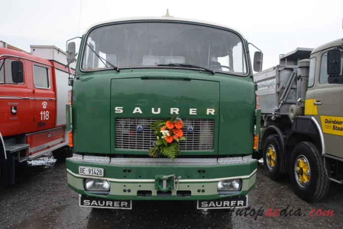 Saurer type D 1959-1983 (1974 Saurer 5DF D2KT Sommer Transporte Zollbrück 6x4 dump truck), front view