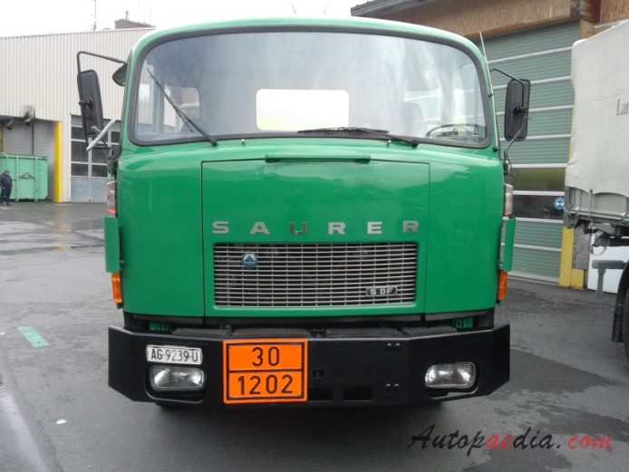 Saurer type D 1959-1983 (1974 Saurer 5DF Werner Gehrig Rudolfstetten 4x2 tank truck), front view