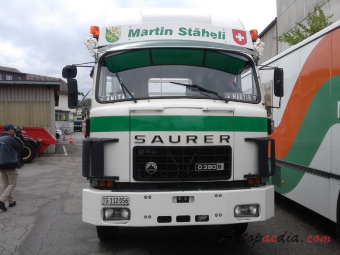 Saurer type D 1959-1983 (1978-1983 Saurer D290B Martin Stäheli 4x2 flatbed truck), front view