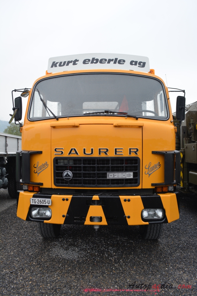 Saurer type D 1959-1983 (1983 Saurer D290B D3KT-B Kurt Eberle AG 6x4 dump truck), front view