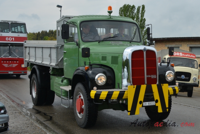 Saurer type D 1959-1983 (1972 Saurer 5DM 4x4 dump truck), right front view