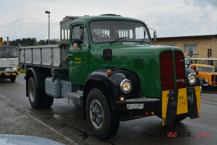 Saurer type D 1959-1983 (1973 Saurer 5D Erich Frei Rheinsulz 4x2 dump truck), right front view