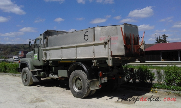 Saurer type D 1959-1983 (1978-1983 Saurer D330B Frei Gartenbau Erdbau 4x4 dump truck),  left rear view