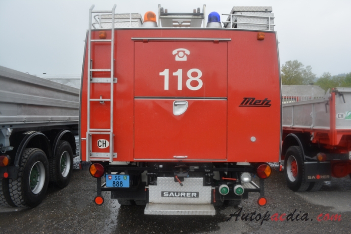 Saurer typ D 1959-1983 (1978 Saurer 4DM C2KT Feuerwehr Sargans Metz wóz strażacki), tył
