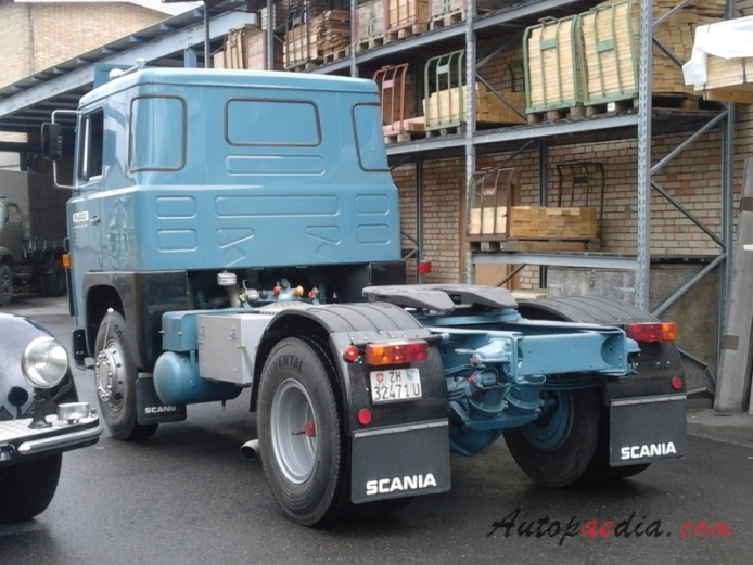 Scania 1968-1974 (L50/L80/L85/L110/L140) (1974 Scania LB 140 V8 Planzer semi truck),  left rear view