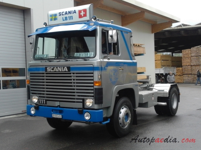 Scania 1974-1980 (Scania 1-series) (1978 Scania LB 111 Bereuter Switzerland semi truck), left front view