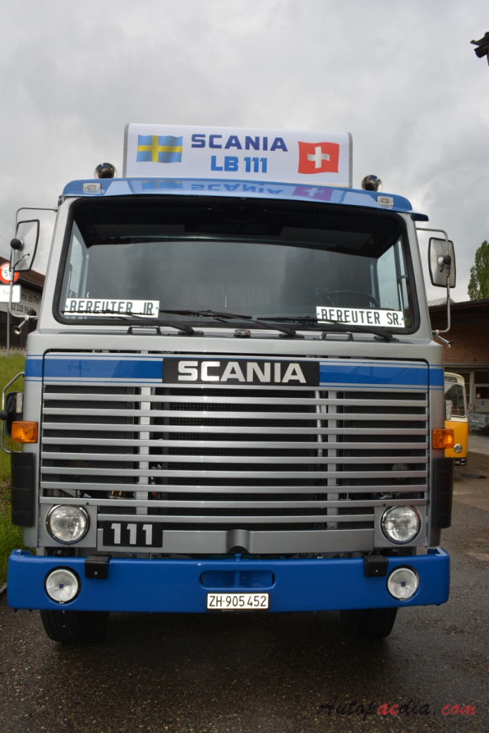 Scania 1974-1980 (Scania 1-series) (1978 Scania LB 111 Bereuter Switzerland semi truck), front view