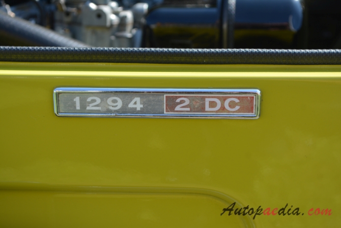 Simca 1000 1961-1978 (1973 1294 2 DC Rallye 2 sedan 4d), rear emblem  